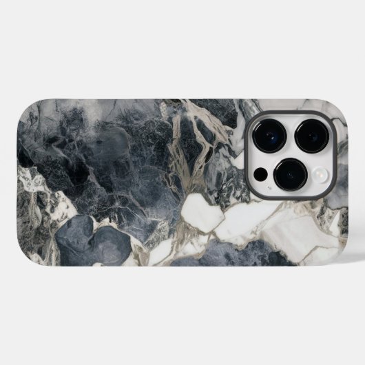 Elegant Marmer Wit Zwart Cool Case-Mate iPhone Case (Achterkant (horizontaal))