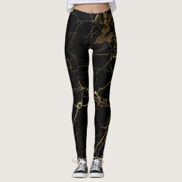 Elegant marmer zwart en goud leggings