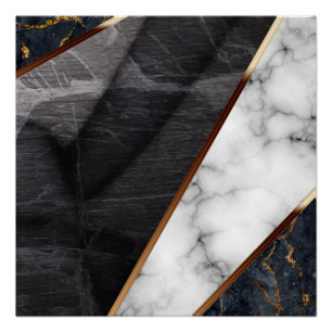 Elegant Marmeren Collage Patroon Perfect Poster