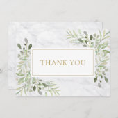 Elegant marmeren groen begrafenismonument goud bedankkaart (Voorkant / Achterkant)