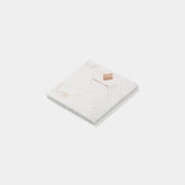 Elegant marmeren koperen monogram bruine naam wit post-it® notes (Schuin)