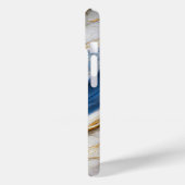 Elegant marmeren navykleurig met witte goud aderen Case-Mate iPhone case (Achterkant / Links)