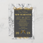 Elegant Marmeren Nieuwjaarsfeest (Voorkant / Achterkant)