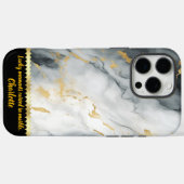 Elegant marmeren patroon met gouden accenten in gr Case-Mate iPhone case (Achterkant (horizontaal))