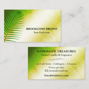 Elegant Marmeren Waterverf Floral Modern Geel Visitekaartje