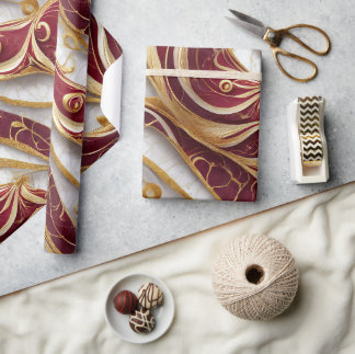 Elegant marmerpapier in burgundy en goud cadeaupapier
