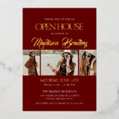 Élégant Maron et Faire-part d'or (Recto)