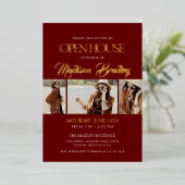 Élégant Maron et Faire-part d'or (Debout devant)