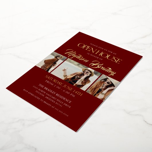 Élégant Maron et Faire-part d'or (Rotation)