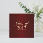 Élégant Maroon and Gold Class of 2012 Invitation (Debout devant)