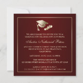 Élégant Maroon and Gold Class of 2012 Invitation (Dos)
