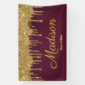 Elegant Maroon Gold Graduation Party Class van 202 Spandoek (Verticaal)