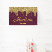 Elegant Maroon Gold Graduation Party Class van 202 Spandoek (Insitu)