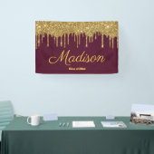 Elegant Maroon Gold Graduation Party Class van 202 Spandoek (Beurs)