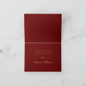 Elegant Maroon Gold Script Pet Afstuderen Bedankkaart (Binnen)
