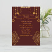Elegant Maroon & Gold Wedding Invitation (Debout devant)