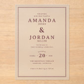 Elegant Maroon Minimalist Wedding Invitation (Recto)