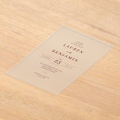 Elegant Maroon Minimalist Wedding Invitation (Poser)
