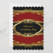 Elegant Maroon Red Black Gold Birthday Kaart (Voorkant)