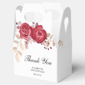 Elegant Maroon Roos Bloemen Greenery Verjaardag Bedankdoosjes (Geopend)