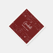 Elegant Maroon Script Math Graduate Napkins Servet (Hoek)