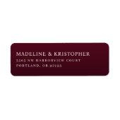Elegant Maroon Typografisch Etiket (Voorkant)