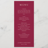 Elegant Maroon Wedding Menu (Devant)