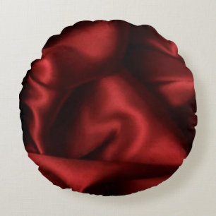 Elegant Maroon Zijdeontwerp Rond Kussen