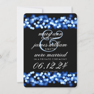 Elegant Marriage/Elopement Blue Hollywood Glam Aankondiging