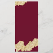 Elégant Marsala Bourgogne & Mariage Or Menu (Dos)