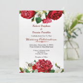 Elégant Marsala Roses Floral Wedding Invitations (Debout devant)