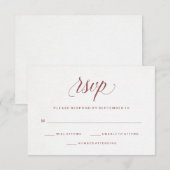 Elegant Marsala Typografie Waterverf Paper RSVP Kaartje (Voorkant / Achterkant)