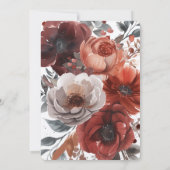 Elegant Marsala Waterverf Floral Wedding Kaart (Achterkant)