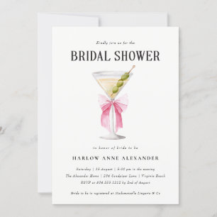 Elégant Martini Cocktail Bridal Shower Invitation