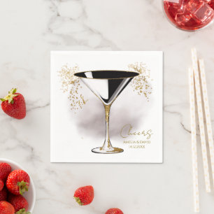 Elegant Martini glas met glitter Servet