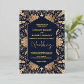Elegant marvy and real gold folie scriptletters folie uitnodiging (Staand Voorkant)