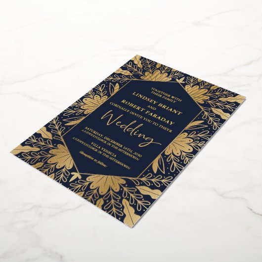 Elegant marvy and real gold folie scriptletters folie uitnodiging (Gedraaid)