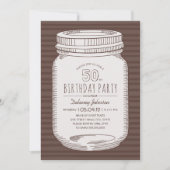 Elegant Mason Jar Rustiek 50ste verjaardagsfeest Kaart (Voorkant)