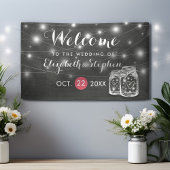 Elegant Mason & Jar String Lights Weddenschap Welk Spandoek