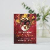 Elegant Masquerade Invitation Briefkaart (Staand voorkant)
