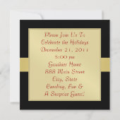 Elegant Masquerade Kerstfeestdag uitnodiging (Achterkant)