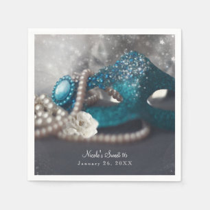 Elegant Masquerade Masker & Parels Feest Servetten
