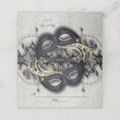 Elegant Masquerade Place Card (Buitenkant ongevouwen)