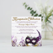 Elegant Masquerade Swirl Invite [Paars] Kaart (Staand voorkant)