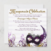 Elegant Masquerade Swirl Invite [Paars] Kaart (Voorkant)