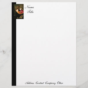 Elegant Masqurade Mask Monogram Letterhead Gepersonaliseerd Briefhoofd