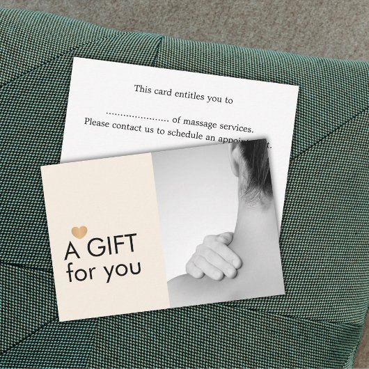 Elegant Massage Therapist Photo Pastel Gold Heart 