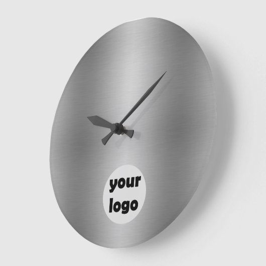 Elegant massief metallic zilvergrijs Logo Grote Klok (Hoek)