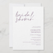 Elegant mauve casual script vrijgezellenfeest kaart (Voorkant)