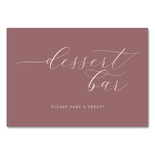 Elegant Mauve Cursief Dessert Bar Bord Kaart